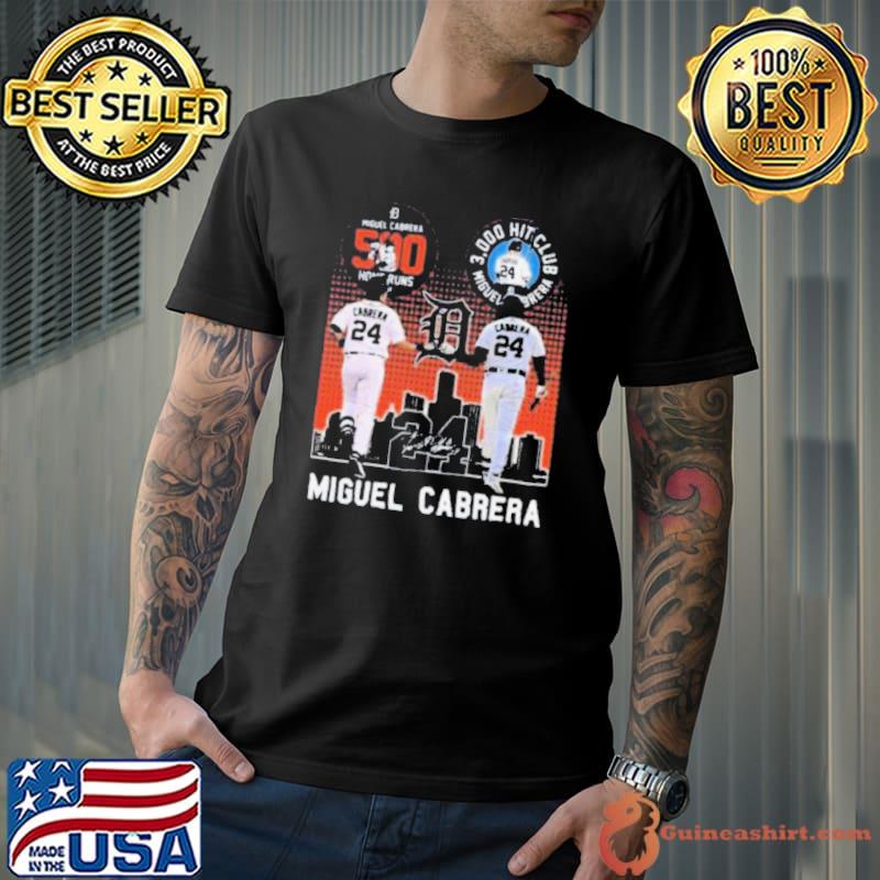 Miguel Cabrera Detroit Tigers 500 Home Runs 3000 Hit Club Miguel Barrera Signatures Shirt