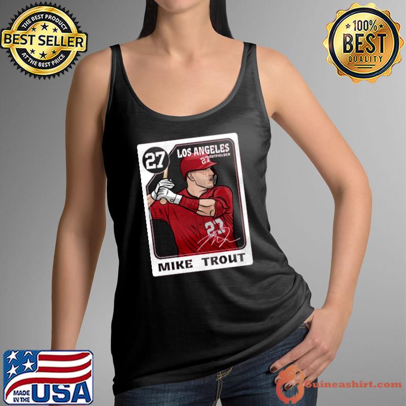 Mike Trout Signature American professional baseball center fielder Los Angeles A Card T-Shirt