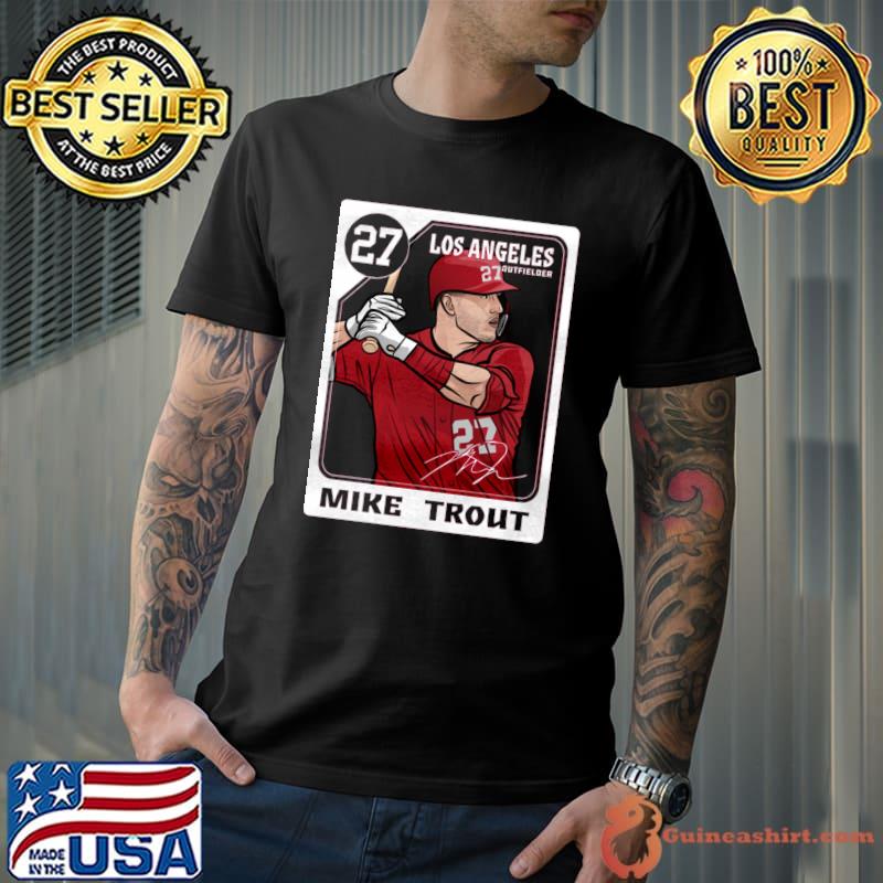 Mike Trout Signature American professional baseball center fielder Los Angeles A Card T-Shirt Unisex