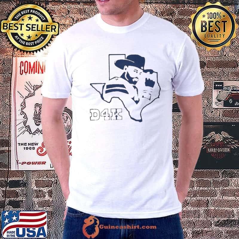 NFL Dallas Cowboys Football dak prescott player d4k Texas state map shirt