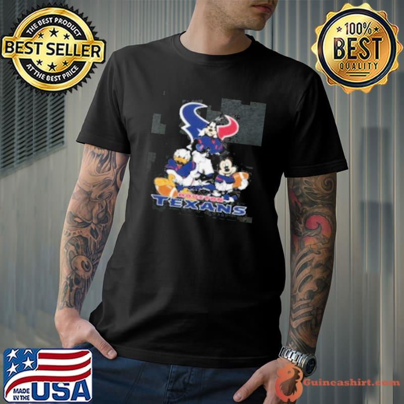 NFL Houston Texans Mickey Mouse Donald Duck Goofy Football Shirt