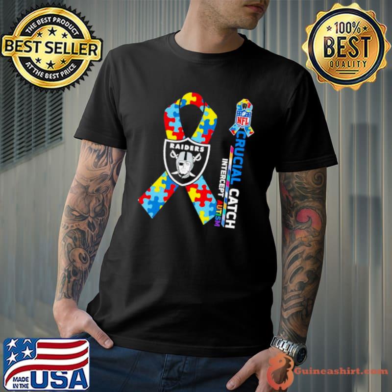 NFL Las Vegas Raiders Crucial Catch Intercept Autism Shirt Unisex