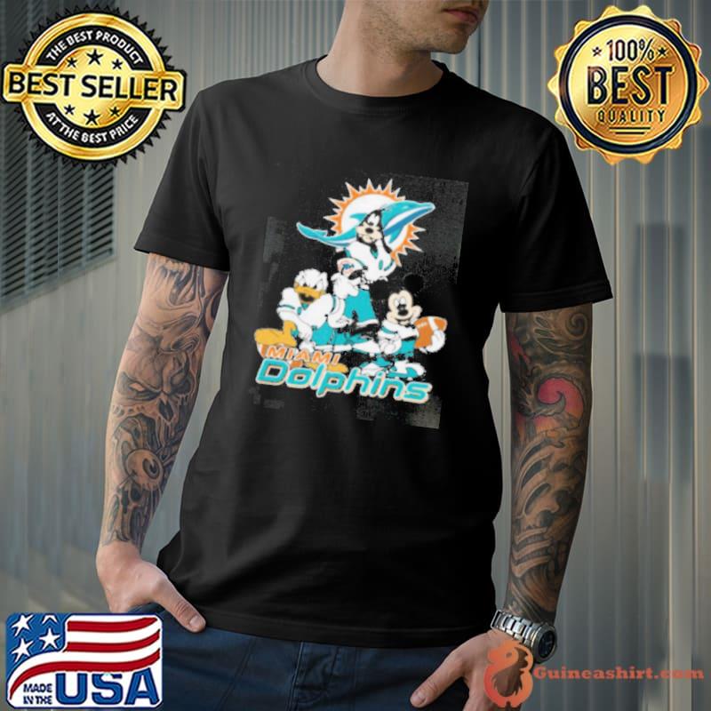 NFL Miami Dolphins Mickey Mouse Donald Duck Goofy Football Shirt