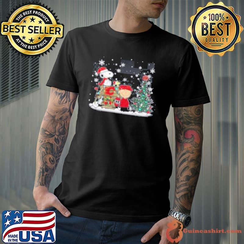 NHL Calgary Flames Snoopy Charlie Brown Woodstock Christmas Stanley Cup Hockey Shirt Unisex