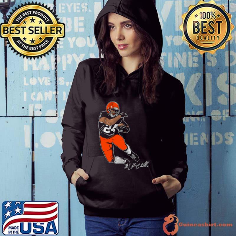 Nick Chubb Signature American football running back for the Cleveland Browns Superstar Pose T-Shirt Hoodie