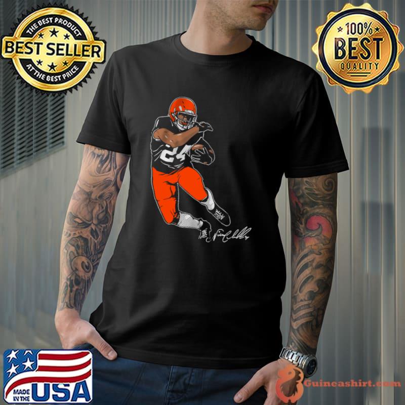 Nick Chubb Signature American football running back for the Cleveland Browns Superstar Pose T-Shirt Unisex