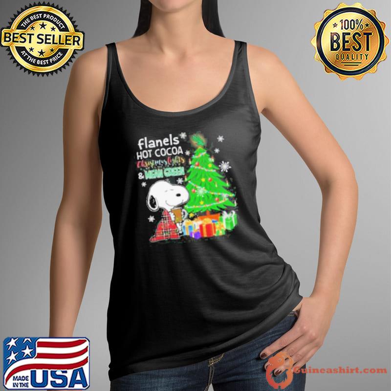 North Texas Mean Green Snoopy Flanels Hot Cocoa Christmas Lights Tree s Tank Top