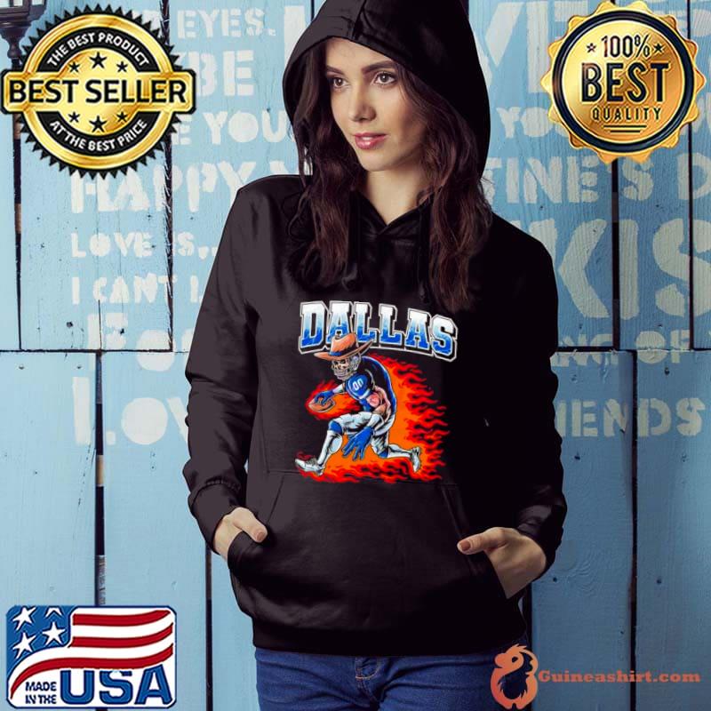Official dallas Cowboys flaming skeleton player s Hoodie