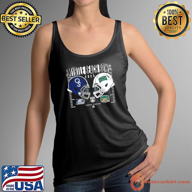 Ohio Bobcats Vs Georgia Southern 2023 Myrtle Beach Bowl Dueling Helmets s Tank Top
