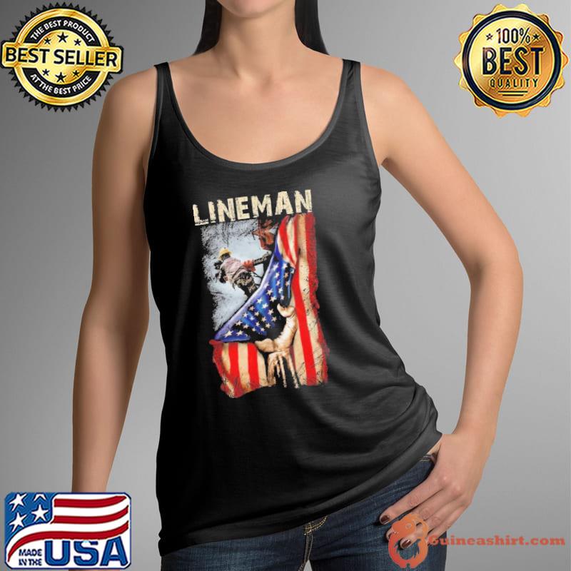 Proud Lineman American Flag shirt