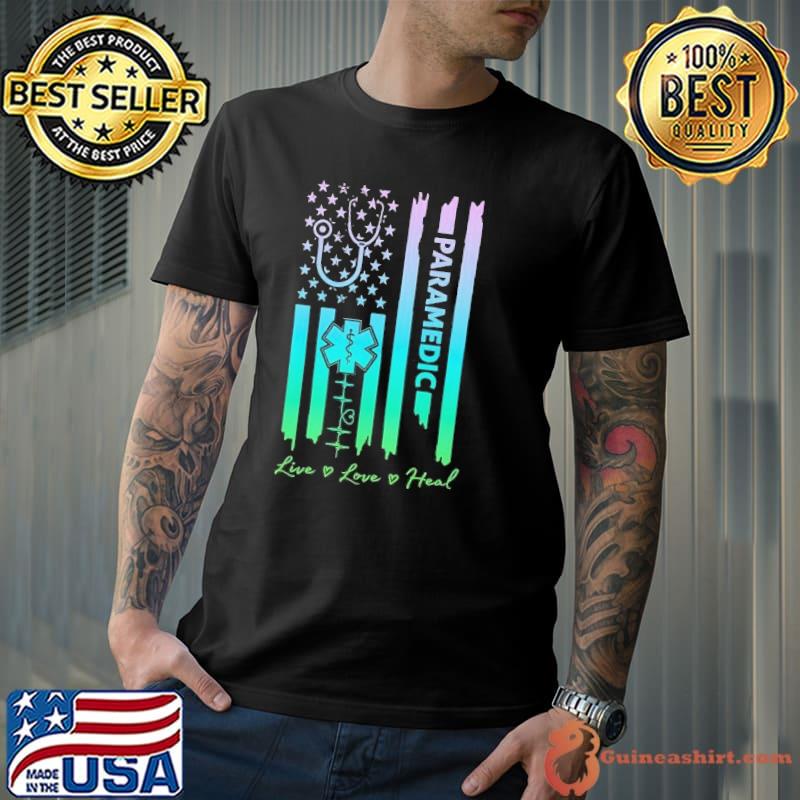 Proud Paramedic American flag shirt