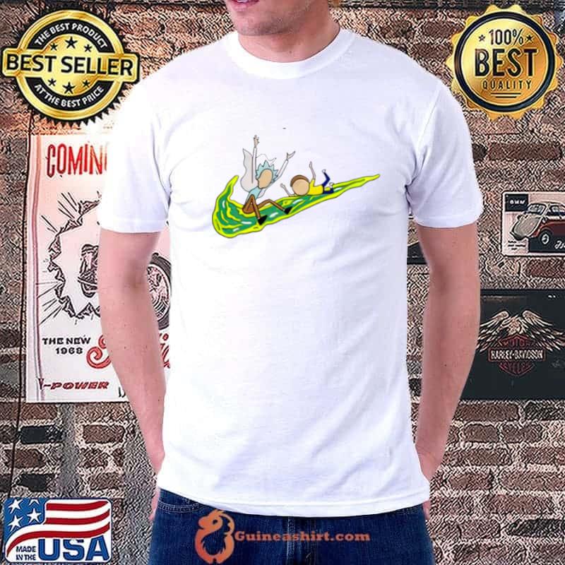 Rick And Morty Funny Nike Logo shirt