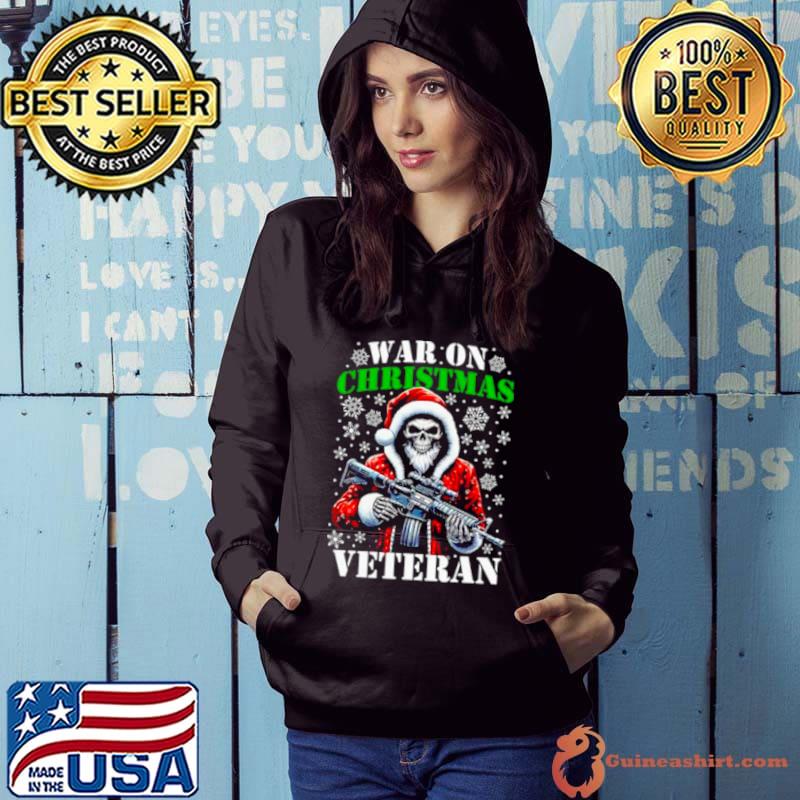 Skeleton Santa war on Christmas veteran shirt