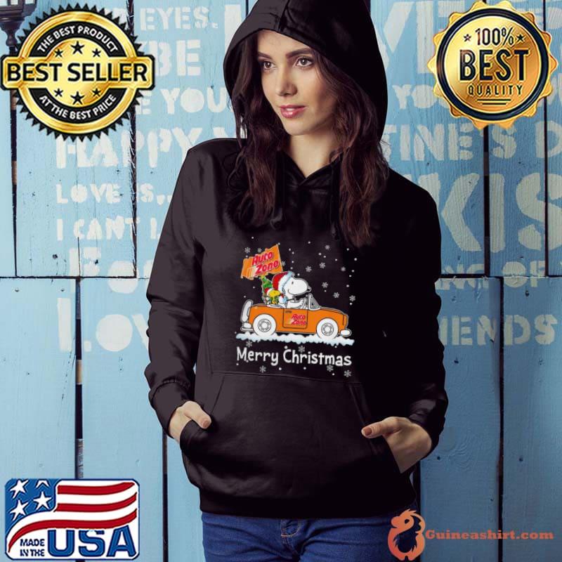 Snoopy And Woodstock Driving Car Auto Zone Christmas 2023 Shirt Hoodie