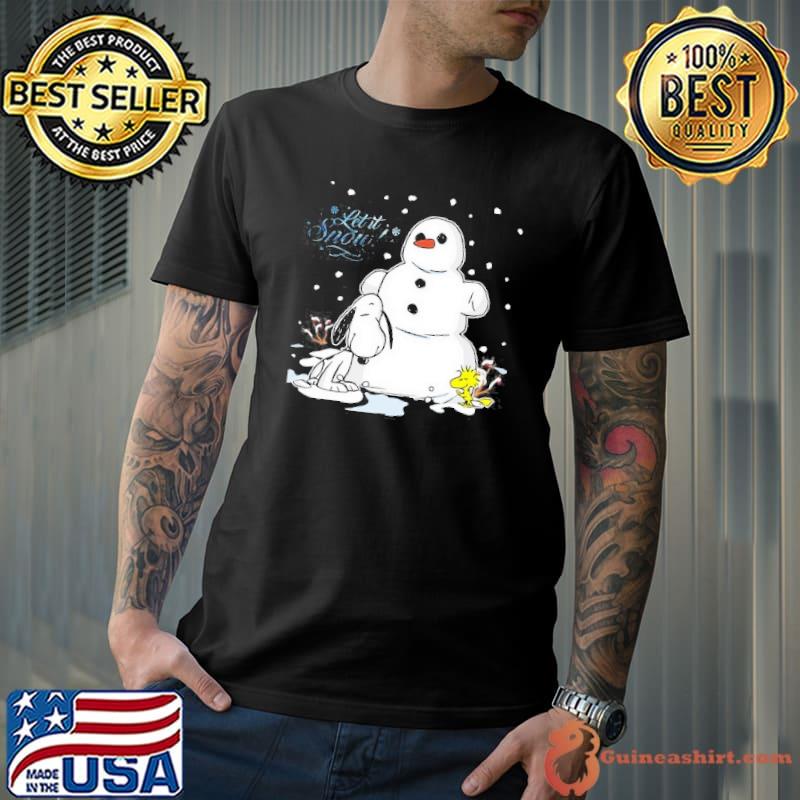 Snoopy Let It Snow Snowman Merry Christmas shirt