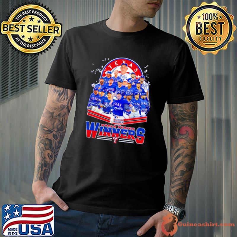 Texas Rangers 2023 world series signatures s Unisex