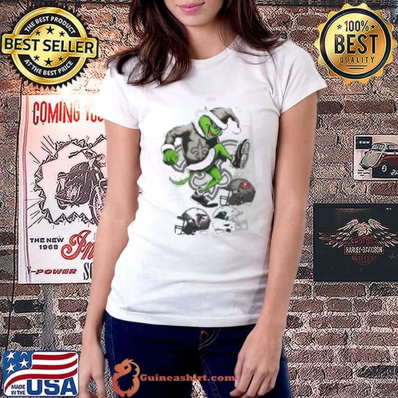 The Grinch New Orleans Saints Stomp On NFL Teams Christmas T Shirt