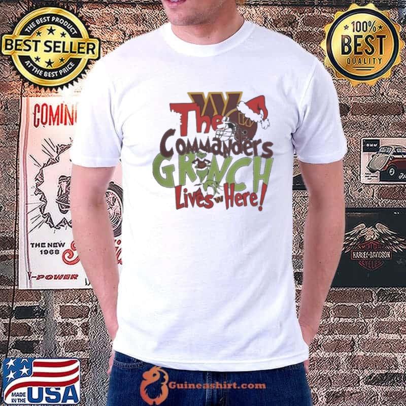The Washington commanders x grinch lives here Christmas shirt