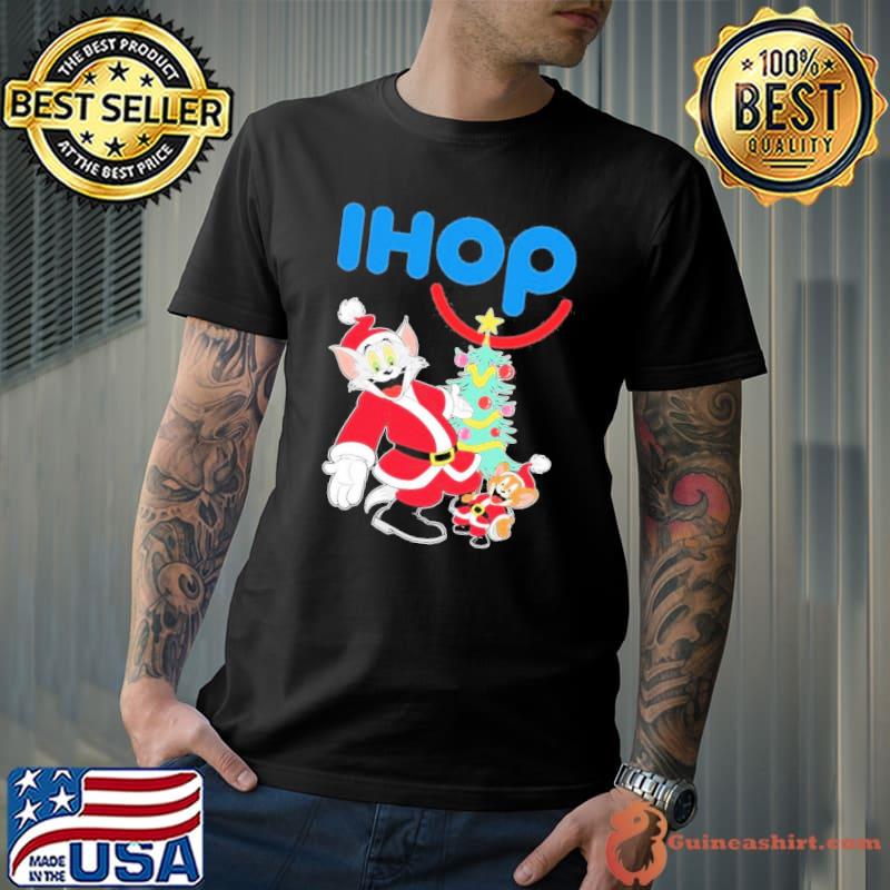 Tom And Jerry Hat Santa Ihop Tree Merry Christmas Shirt