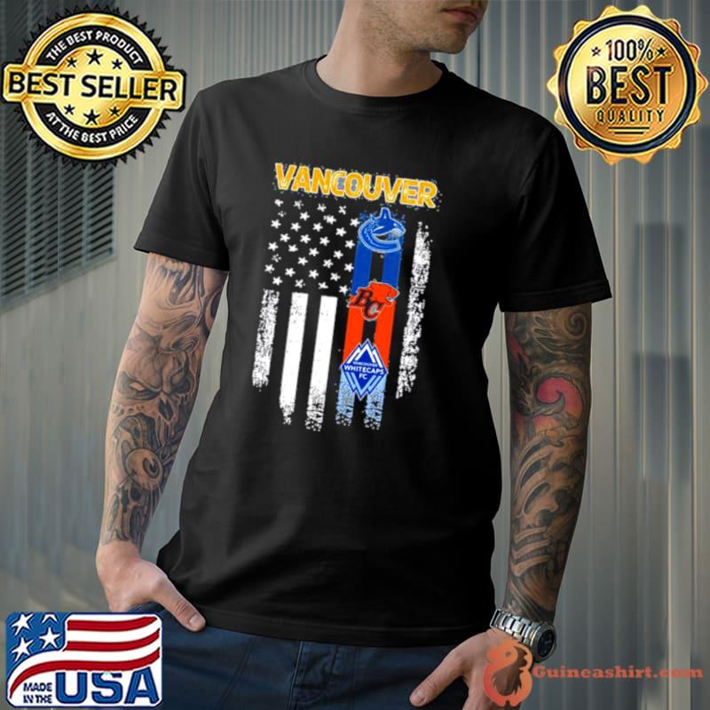 Vancouver Sports Vancouver Canucks, Vancouver Whitecaps Fc And Bc Lions Flag Shirt