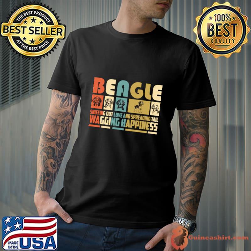 Vantage beagle Dog Sniffing out love and spreading tail wagging happiness T-Shirt Unisex