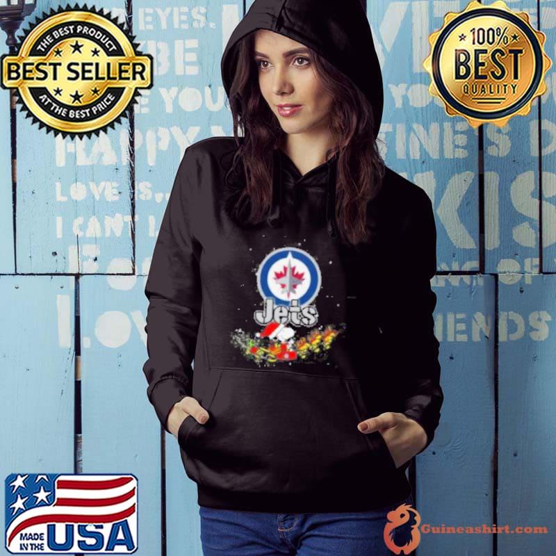 Winnipeg Jets NHL Santa Snoopy and Woodstock Christmas Shirt Hoodie