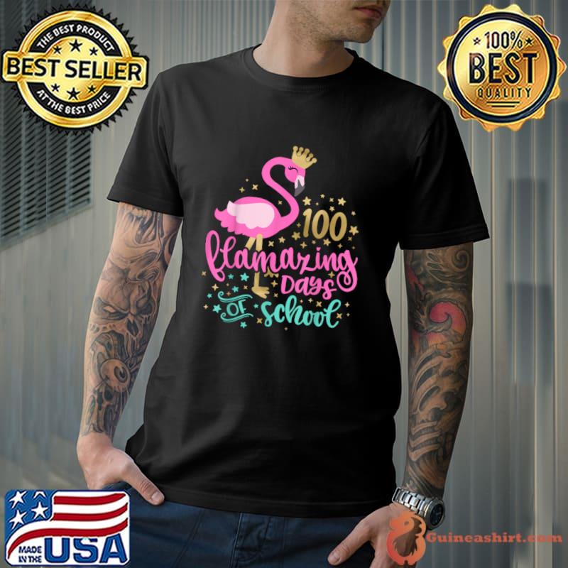 100 Flamazing Days of School Flamingo Teacher T-Shirt