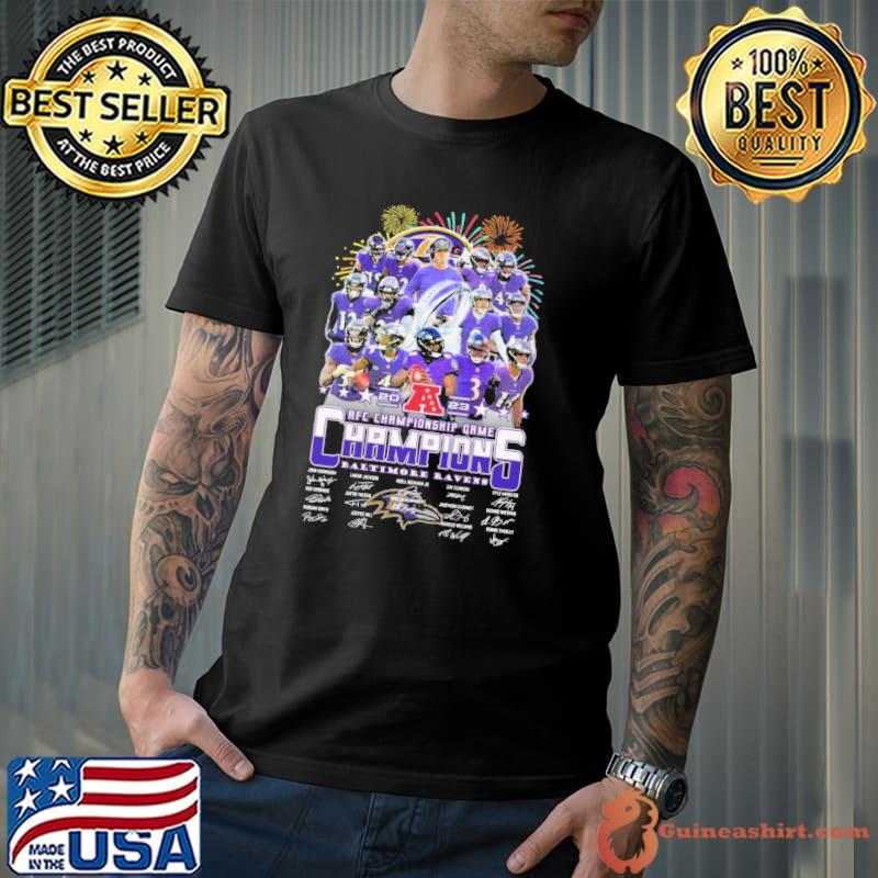 Afc championships game champions baltimore ravens firewords signature shirt