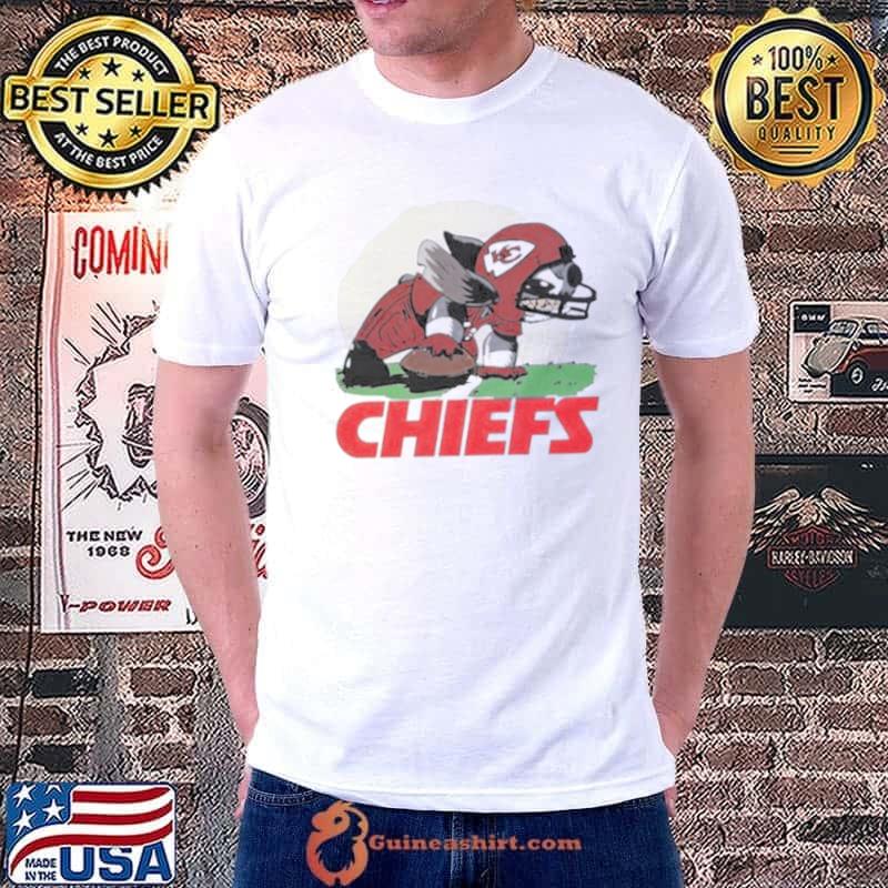 Angry Stitch Character Player Kansas City Chiefs Football Logo Shirt Unisex