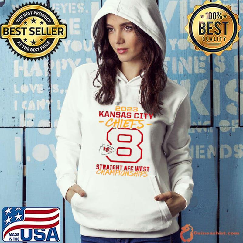 Awesome 2023 Kansas City Chiefs Eight Time AFC West Division Champions Shirt Hoodie