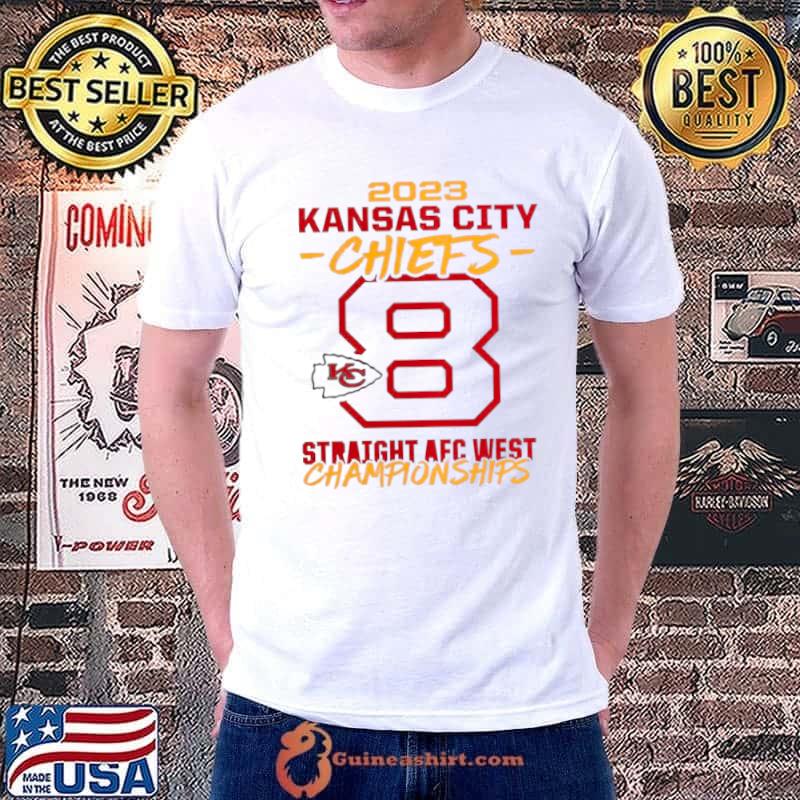 Awesome 2023 Kansas City Chiefs Eight Time AFC West Division Champions Shirt Unisex