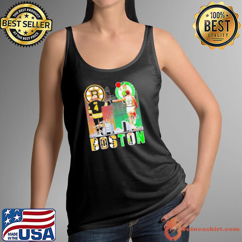 Awesome boston Sports Team Bobby Orr Boston Bruins and Larry Bird Boston Celtics signatures signatures shirt