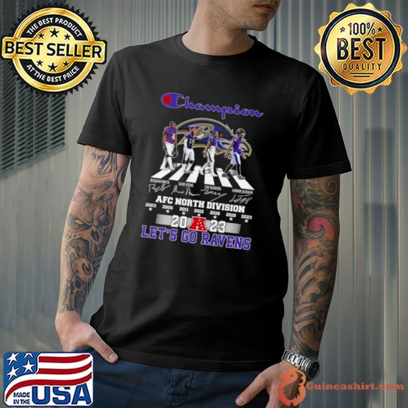 Baltimore Ravens Champions Abbey Road 2023 AFC North Division Let’s Go Ravens Signatures Shirt