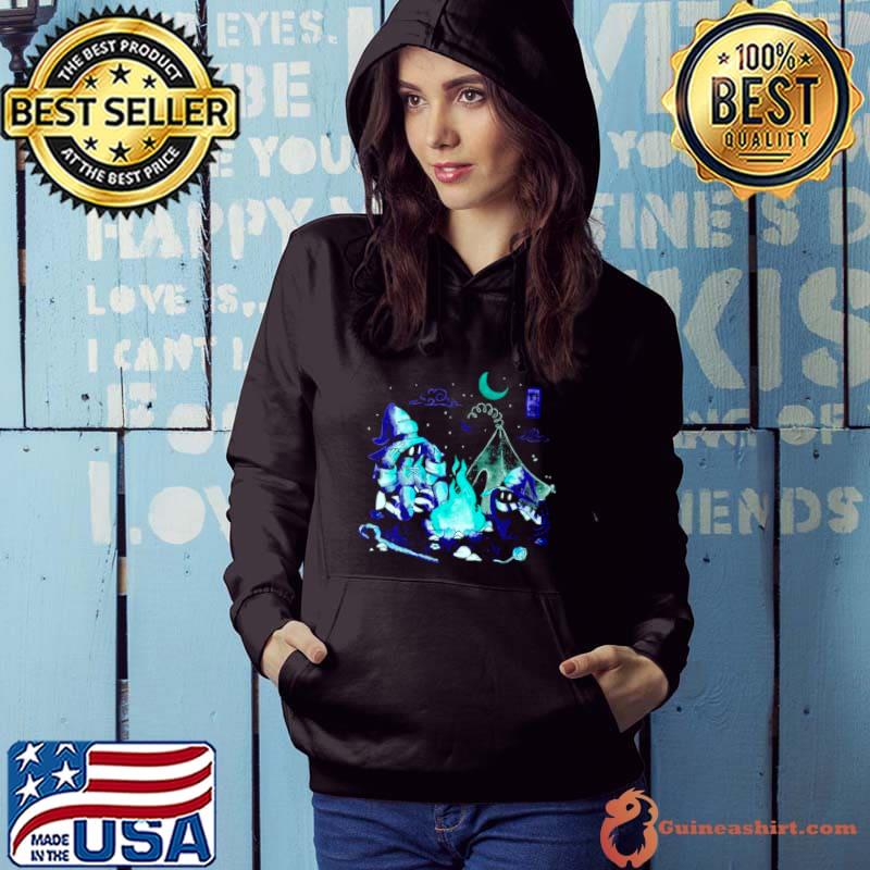 Black cat cozy campfire mage shirt