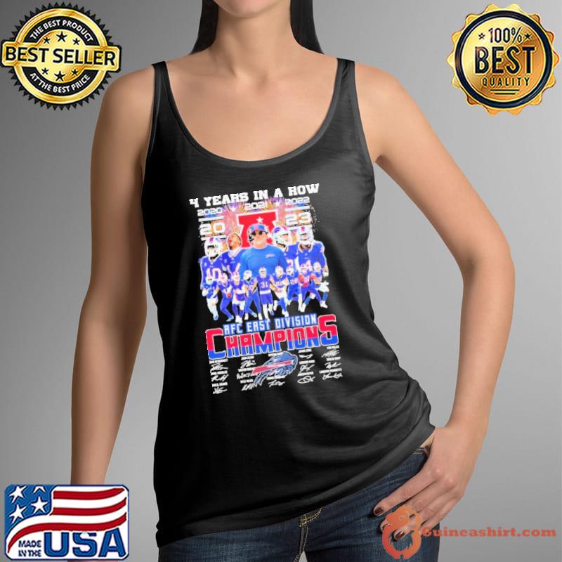 Buffalo Bills 4 Years In A Row 2020-2023 AFC East Division Champions Signatures Shirt