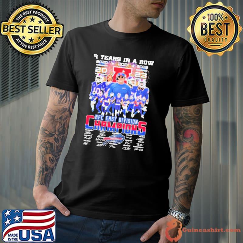 Buffalo Bills 4 Years In A Row 2020-2023 AFC East Division Champions Signatures Shirt Unisex