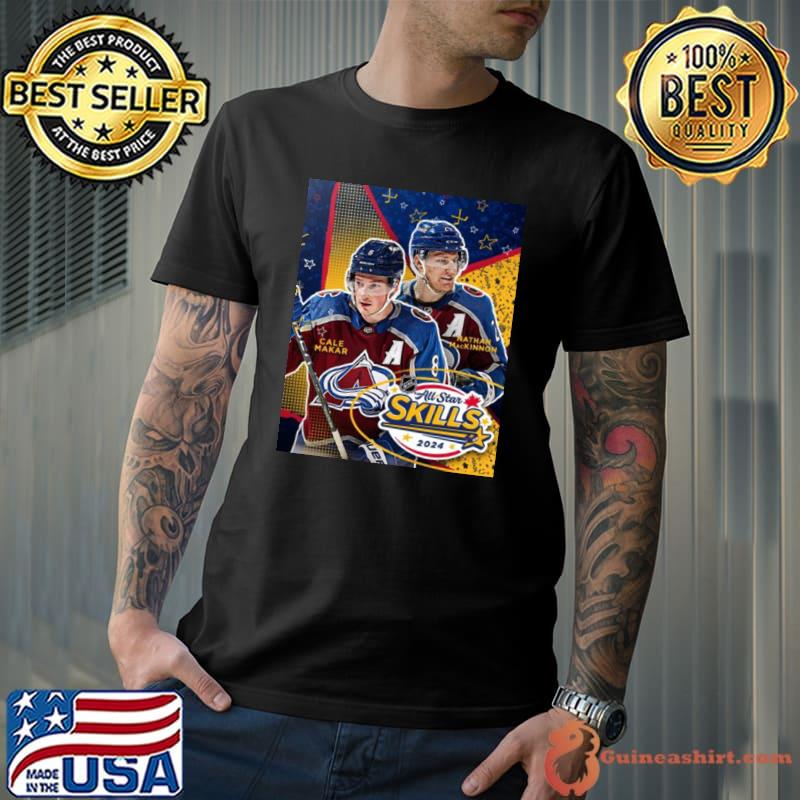 Cale Makar and Nathan MacKinnon Colorado Avalanche 2024 NHL All Star Skills Shirt