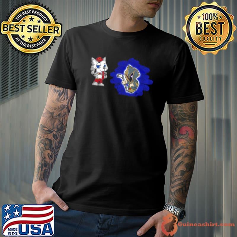 Calgary Flames VS Vegas Golden Knights NHL 2024 mascot cartoon hockey shirt