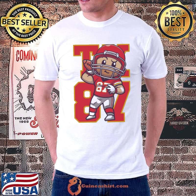 Cartoon Travis Kelce Playing Football 3D shirt