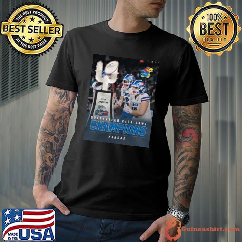 Celebrate Kansas Jayhawks Are Guaranteed Rate Bowl Champions 2023 Shirt Unisex