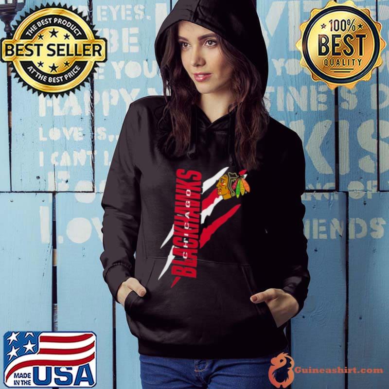 Chicago Blackhawks Starter Black Color Scratch Shirt