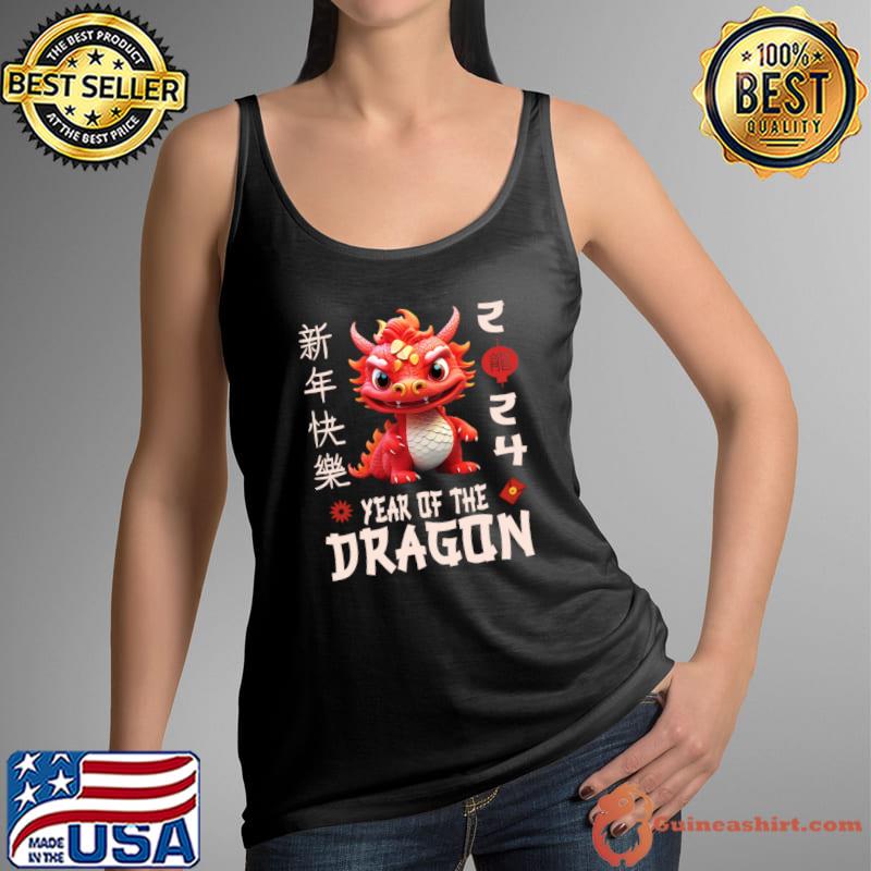 Chinese New Year 2024 Dragon Happy New Year T-Shirt Tank Top