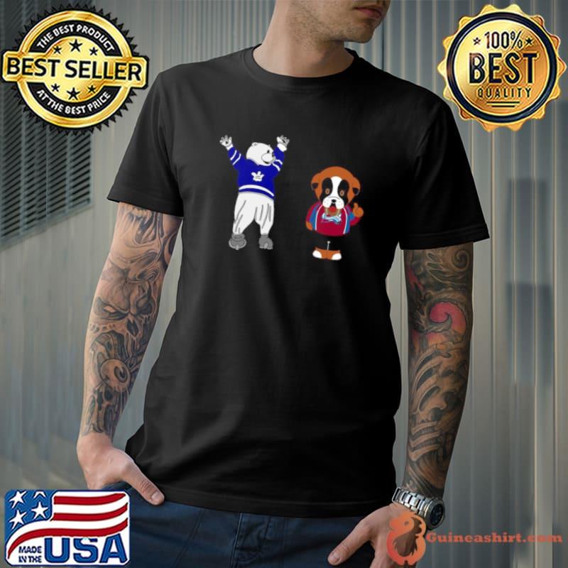 Colorado Avalanche VS Toronto Maple Leafs NHL 2024 mascot cartoon hockey shirt