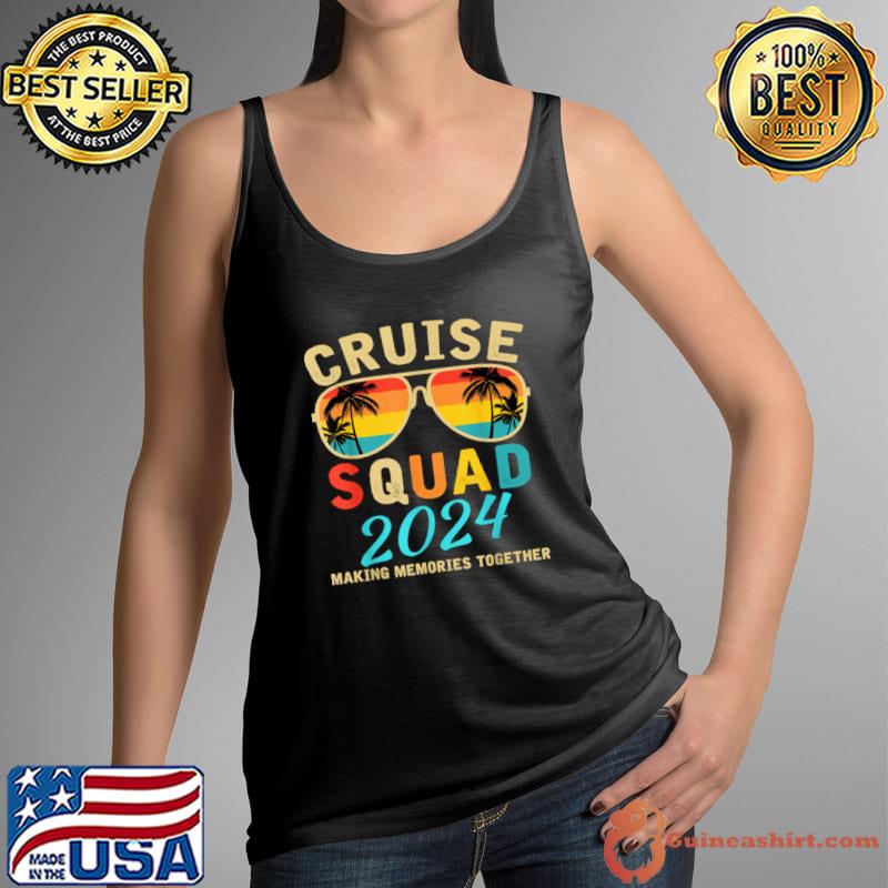 Cruise Squad 2024 Making Memories Together Sunglasses Vintage Palms Tree Summer Vacation T-Shirt