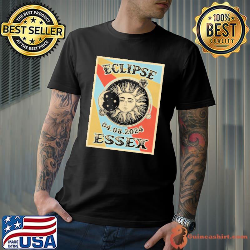Essex Solar Eclipse 2024 Sun And Moon Retro shirt
