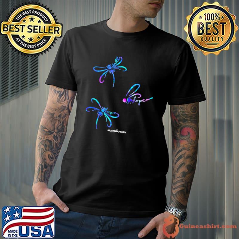 Faith love hope suicide prevention awareness dragonfly shirt