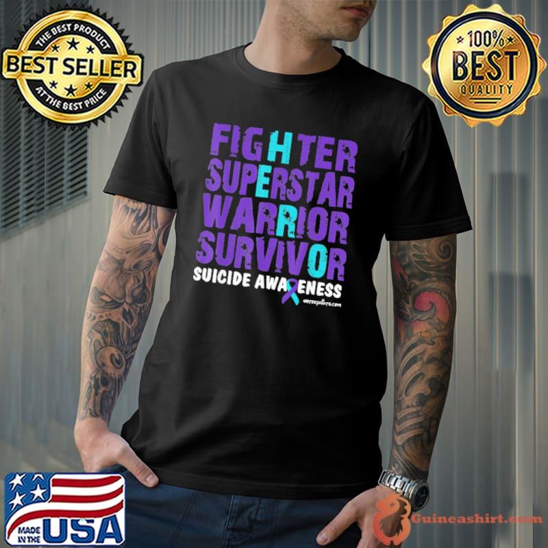 Fighter Superstar Warrior Survivor Suicide Awareness shirt