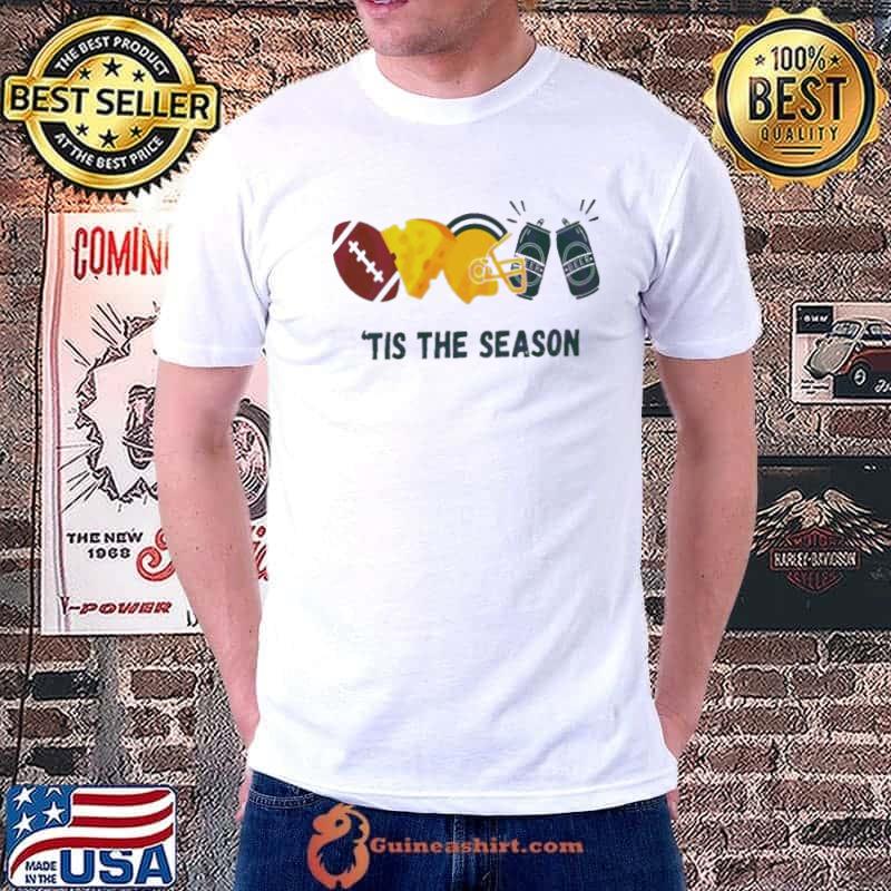 Football Cheese Helmet Beer Green Bay Football Tis The Season shirt