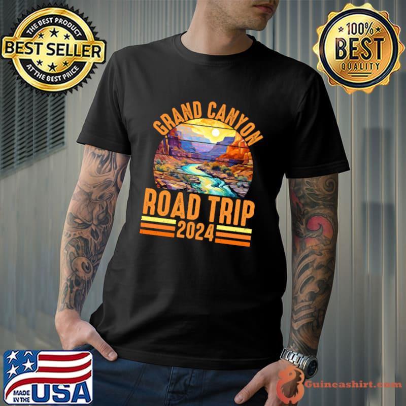 Grand Canyon National Park Road Trip 2024 Sunset Vintage Family Vacation T-Shirt