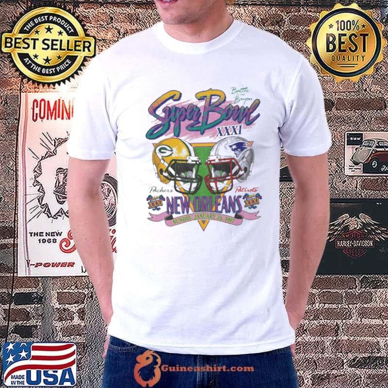 Green Bay Packers Vs New England Patriots 1997 Dueling Super Bowl ’47 Franklin Shirt